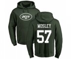 New York Jets #57 C.J. Mosley Green Name & Number Logo Pullover Hoodie