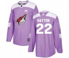 Arizona Coyotes #22 Barrett Hayton Authentic Purple Fights Cancer Practice Hockey Jersey