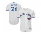 Toronto Blue Jays #21 Roger Clemens Majestic White Flexbase Authentic Collection Player Jersey