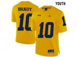 2016 Youth Jordan Brand Michigan Wolverines Tom Brady #10 College Football Limited Jersey - Yellow