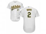 Oakland Athletics #2 Khris Davis White Flexbase Authentic Collection MLB Jersey
