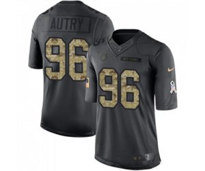 Indianapolis Colts #96 Denico Autry Limited Black 2016 Salute to Service Football Jersey