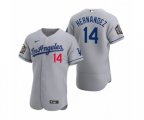 Los Angeles Dodgers Enrique Hernandez Nike Gray 2020 World Series Authentic Road Jersey