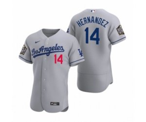 Los Angeles Dodgers Enrique Hernandez Nike Gray 2020 World Series Authentic Road Jersey