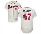 Atlanta Braves #47 Tom Glavine Cream Alternate Flex Base Authentic Collection Baseball Jersey