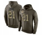 Washington Redskins #21 Earnest Byner Green Salute To Service Pullover Hoodie