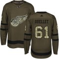 Detroit Red Wings #61 Xavier Ouellet Premier Green Salute to Service NHL Jersey