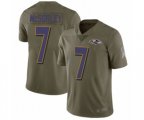 Baltimore Ravens #7 Trace McSorley Limited Olive 2017 Salute to Service Football Jersey