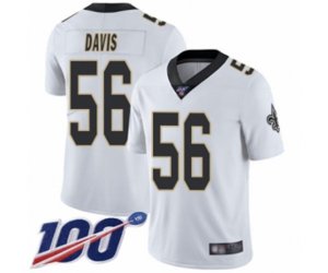 New Orleans Saints #56 DeMario Davis White Vapor Untouchable Limited Player 100th Season Football Jersey