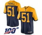 Green Bay Packers #51 Kyler Fackrell Limited Navy Blue Alternate 100th Season Football Jersey
