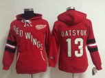Detroit Red Wings #13 Pavel Datsyuk Red Pullover Hooded