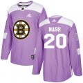 Boston Bruins #20 Riley Nash Authentic Purple Fights Cancer Practice NHL Jersey