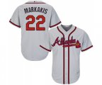 Atlanta Braves #22 Nick Markakis Replica Grey Road Cool Base Baseball Jersey