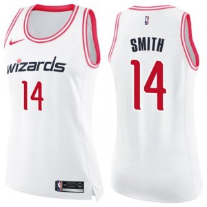 Women\'s Washington Wizards #14 Jason Smith Swingman White Pink Fashion NBA Jersey