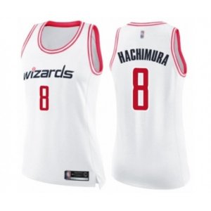 Women\'s Washington Wizards #8 Rui Hachimura Swingman White Pink Fashion Basketball Jersey