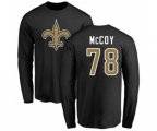 New Orleans Saints #78 Erik McCoy Black Name & Number Logo Long Sleeve T-Shirt