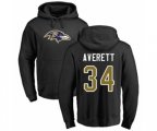 Baltimore Ravens #34 Anthony Averett Black Name & Number Logo Pullover Hoodie