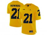 2016 Men's Jordan Brand Michigan Wolverines Desmond Howard #21 College Football Limited Jersey - Yellow