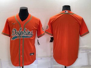 Miami Dolphins Blank Orange Stitched Cool Base Nike Baseball Jersey