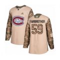 Montreal Canadiens #59 Gianni Fairbrother Authentic Camo Veterans Day Practice Hockey Jersey