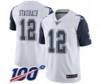 Dallas Cowboys #12 Roger Staubach Limited White Rush Vapor Untouchable 100th Season Football Jersey