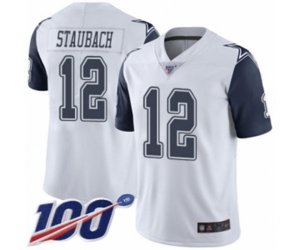 Dallas Cowboys #12 Roger Staubach Limited White Rush Vapor Untouchable 100th Season Football Jersey