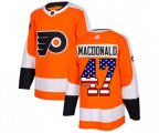 Adidas Philadelphia Flyers #47 Andrew MacDonald Authentic Orange USA Flag Fashion NHL Jersey
