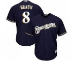 Milwaukee Brewers #8 Ryan Braun Replica Navy Blue Alternate Cool Base Baseball Jersey