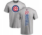 Chicago Cubs #27 Addison Russell Ash Backer T-Shirt