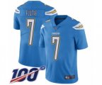 Los Angeles Chargers #7 Doug Flutie Electric Blue Alternate Vapor Untouchable Limited Player 100th Season Football Jersey