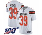 Cleveland Browns #39 Terrance Mitchell White Vapor Untouchable Limited Player 100th Season Football Jersey