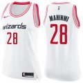 Women's Washington Wizards #28 Ian Mahinmi Swingman White Pink Fashion NBA Jersey