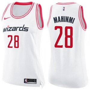 Women\'s Washington Wizards #28 Ian Mahinmi Swingman White Pink Fashion NBA Jersey