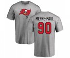 Tampa Bay Buccaneers #90 Jason Pierre-Paul Ash Name & Number Logo T-Shirt