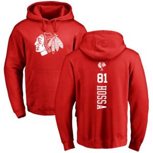 Chicago Blackhawks #81 Marian Hossa Red One Color Backer Pullover Hoodie