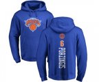 New York Knicks #6 Kristaps Porzingis Royal Blue Backer Pullover Hoodie