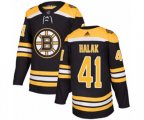 Adidas Boston Bruins #41 Jaroslav Halak Authentic Black Home NHL Jersey