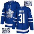 Toronto Maple Leafs #31 Grant Fuhr Authentic Royal Blue Fashion Gold NHL Jersey