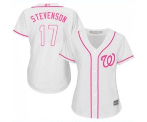 Women\'s Washington Nationals #17 Andrew Stevenson Replica White Fashion Cool Base Baseball Jersey