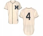 Milwaukee Brewers #4 Paul Molitor Replica Cream 1913 Turn Back The Clock Baseball Jersey