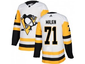 Adidas Pittsburgh Penguins #71 Evgeni Malkin White Road Authentic Stitched NHL Jersey