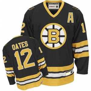Boston Bruins #12 Adam Oates Premier Black Gold Throwback NHL Jersey