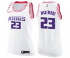 Women's Sacramento Kings #23 Ben McLemore Swingman White Pink Fashion Basketball Jersey