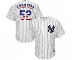 New York Yankees #52 C.C. Sabathia Authentic White USA Flag Fashion Baseball Jersey