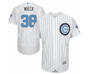 Chicago Cubs Brad Wieck Authentic White 2016 Father\'s Day Fashion Flex Base Baseball Player Jersey