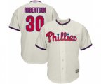 Philadelphia Phillies #30 David Robertson Replica Cream Alternate Cool Base Baseball Jersey