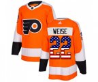 Adidas Philadelphia Flyers #22 Dale Weise Authentic Orange USA Flag Fashion NHL Jersey