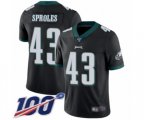 Philadelphia Eagles #43 Darren Sproles Black Alternate Vapor Untouchable Limited Player 100th Season Football Jersey