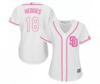 Women's San Diego Padres #18 Austin Hedges Authentic White Fashion Cool Base Baseball Jersey