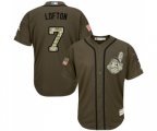 Cleveland Indians #7 Kenny Lofton Authentic Green Salute to Service Baseball Jersey